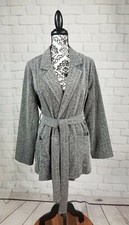 Primark Size 8 Women's Tie Front Long Sleeve Stretch Knit Jacket Pockets Bb18
