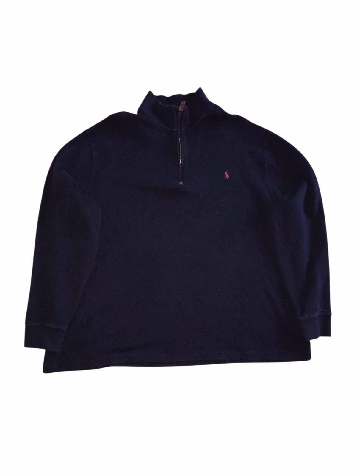 Ralph Lauren Maglione Uomo 2XB 1 4 Zip Pullover Blu Navy Felpa Piccolo Pony C3