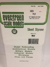 Evergreen  4505 Styrene Square Tile - .040 x 6 x 12" .1 x 15.2 x 30.5cm A MIB