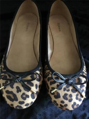 Women s Flats ballet SHOES NEW Style & Co Slip-On Cheetah print bow SZ  7