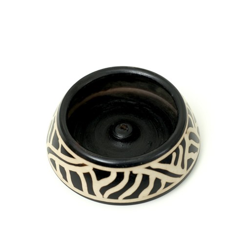 Peruvian Ceramic Incense Burner for Stick and Cone Incense - Waves - 4.5" - Picture 2 of 8
