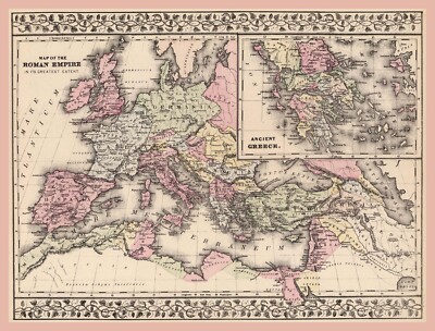 Wall Decor Poster.Interior home.Room art design.Roman Empire antique map.11604