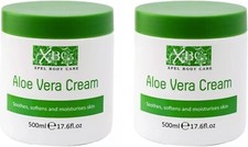 Image of Aloe Vera Body Cream 2 x 500ml Pack XBC Moisturising Soothing Skin Cream