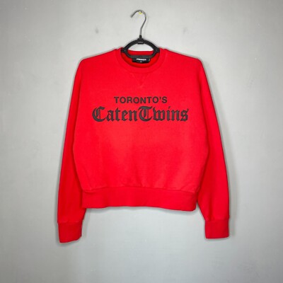 Dsquared2 Damen Sweatshirt rot Baumwolle `Toronto`s Caten Twins` Rundhalsauss...
