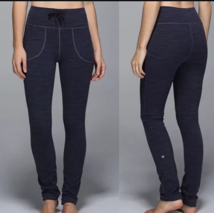 Lululemon Skinny Will Pants Navy Blue High Rise Drawstring Leggings Size 6