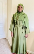 Women Plain abaya with a Belt hijab dress Dubai abaya clothing Jilbab garment