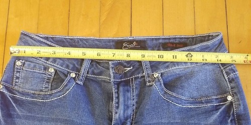 Jeans Earl bootcut blu vita media misto cotone impreziosito bling donna taglia 8 - Foto 6 di 10