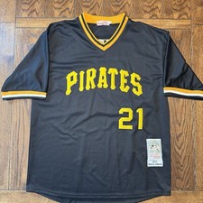 Mitchell & Ness Roberto Clemente Pirates 1971 Cooperstown Black Jersey Size 54