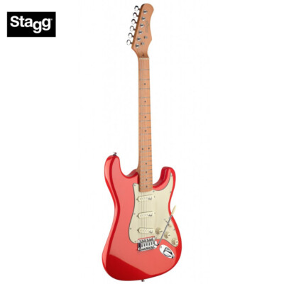 Stagg SES50M-FRD Full Size ST Style Classic Electric Guitar - Fiesta Red