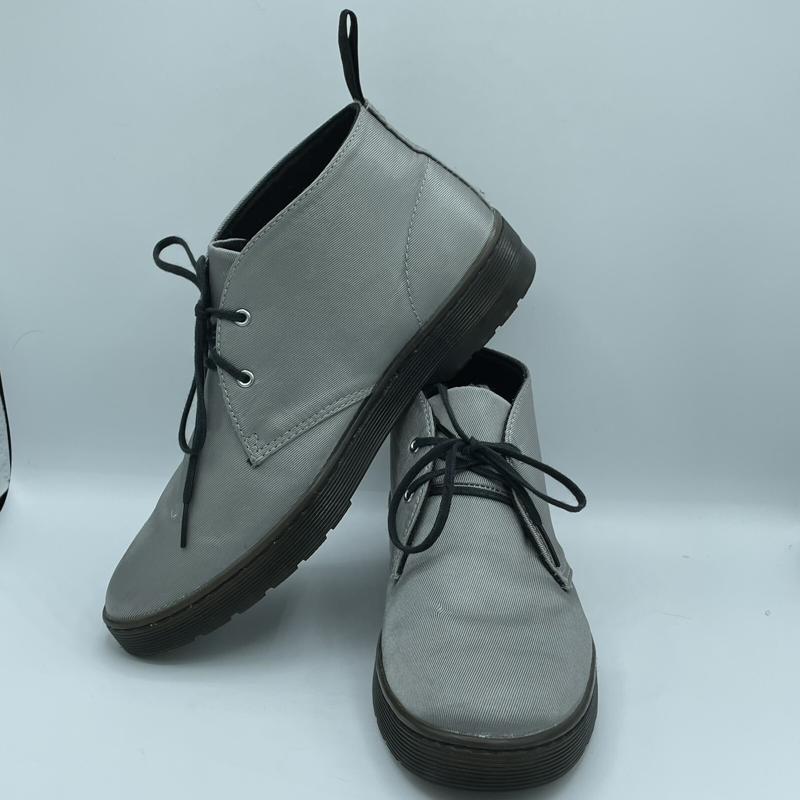 Dr Doc Martens Women's Daytona Boots US 9  Silver Nylon Lace Up Chukka Bootie