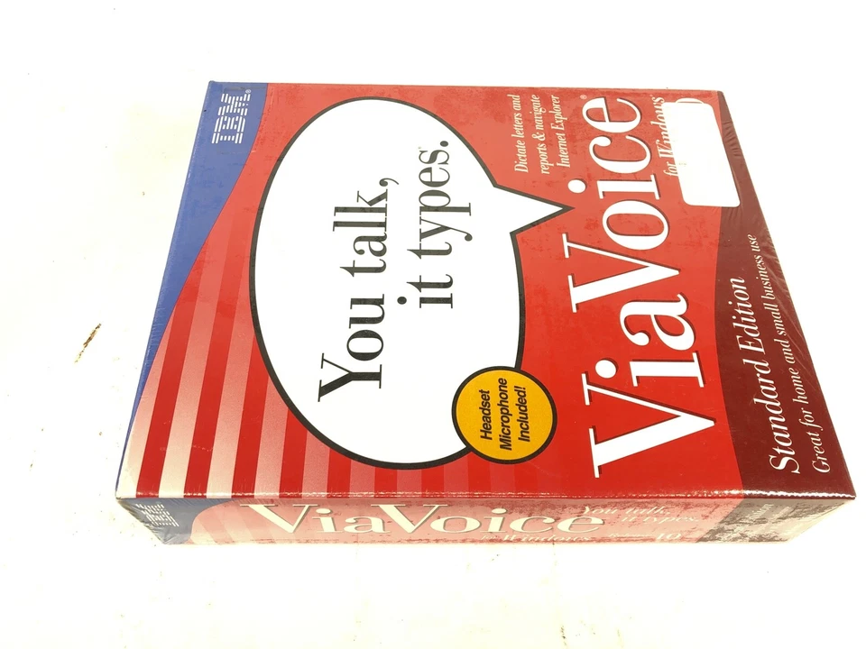 IBM ViaVoice for Windows Release 10 Std Ed, w/ Stereo Headset Mic, CD NEW - Image 2 of 4