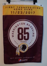 Washington Redskins NFL Flag 2017 Thanksgiving Ft Game 85 Years 18"x30" A#11773