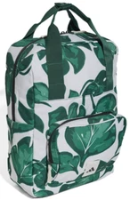 ADIDAS Bag Purse Handbag JJ1111 GREEN LEAF PRINT WHITE 21L ZIP Backpack NEW $59