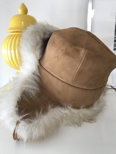 Vintage 100 % Wildleder Ushanka by Isohhela weiße Pelzmütze - Bild 6 von 12