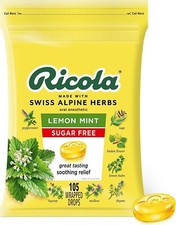 Ricola Lemon Mint Herb Throat Cough Drops 105 Pack Eucalyptus Fresh Breath......