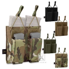 KRYDEX MOLLE Double Open Top 5.56 & Pistol Magazine Pouch Tactical Mag Carrier