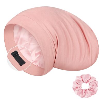 LULUSILK 100% Mulberry Silk Sleep Cap Silk Bonnet for Sleeping, Multicolor