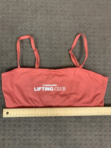 Gymshark Lifting Club Sports Bra Crop Top XS/S Salmon Pink Adjustable Straps - Picture 4 of 5