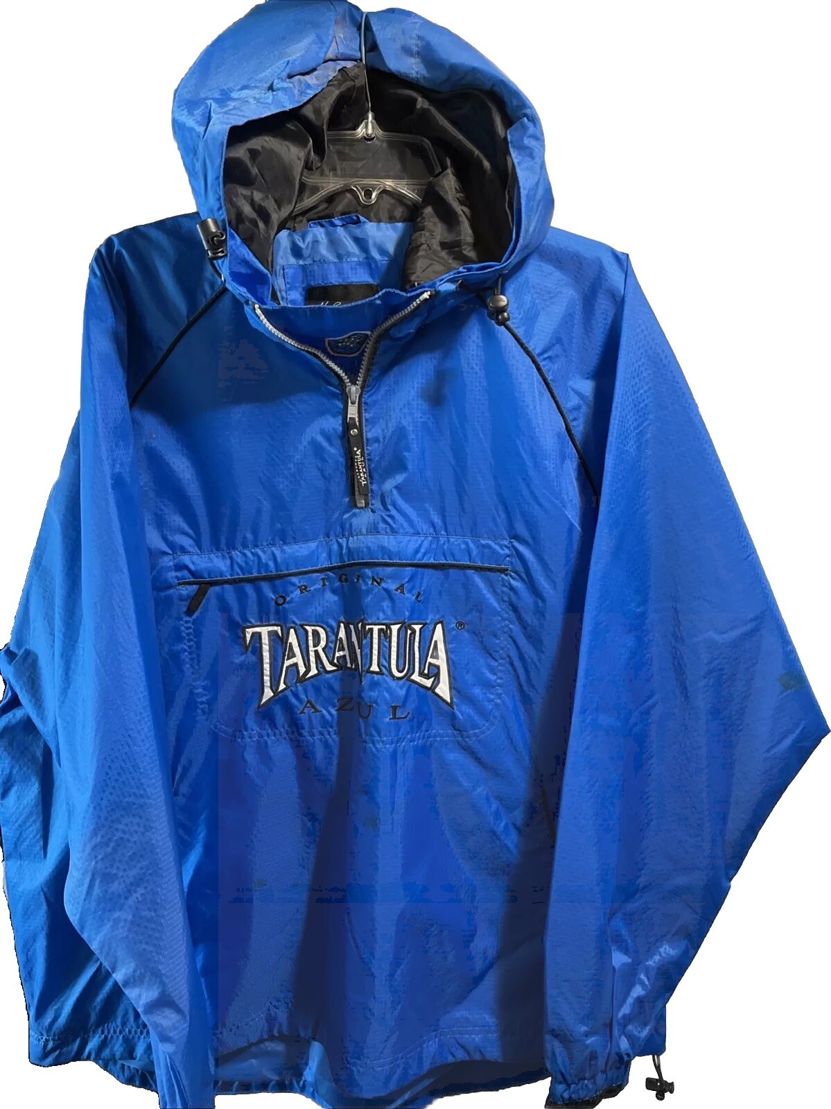Vintage McCormick Distilling Co Tarantula Azul Blue 1/4 Zip Anorak Jacket Men's Large