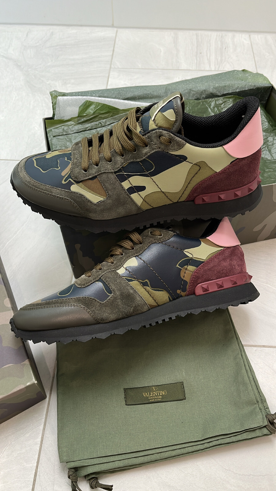 Original VALENTINO Sneakers CAMOUFLAGE 41 NEU Np 590,00