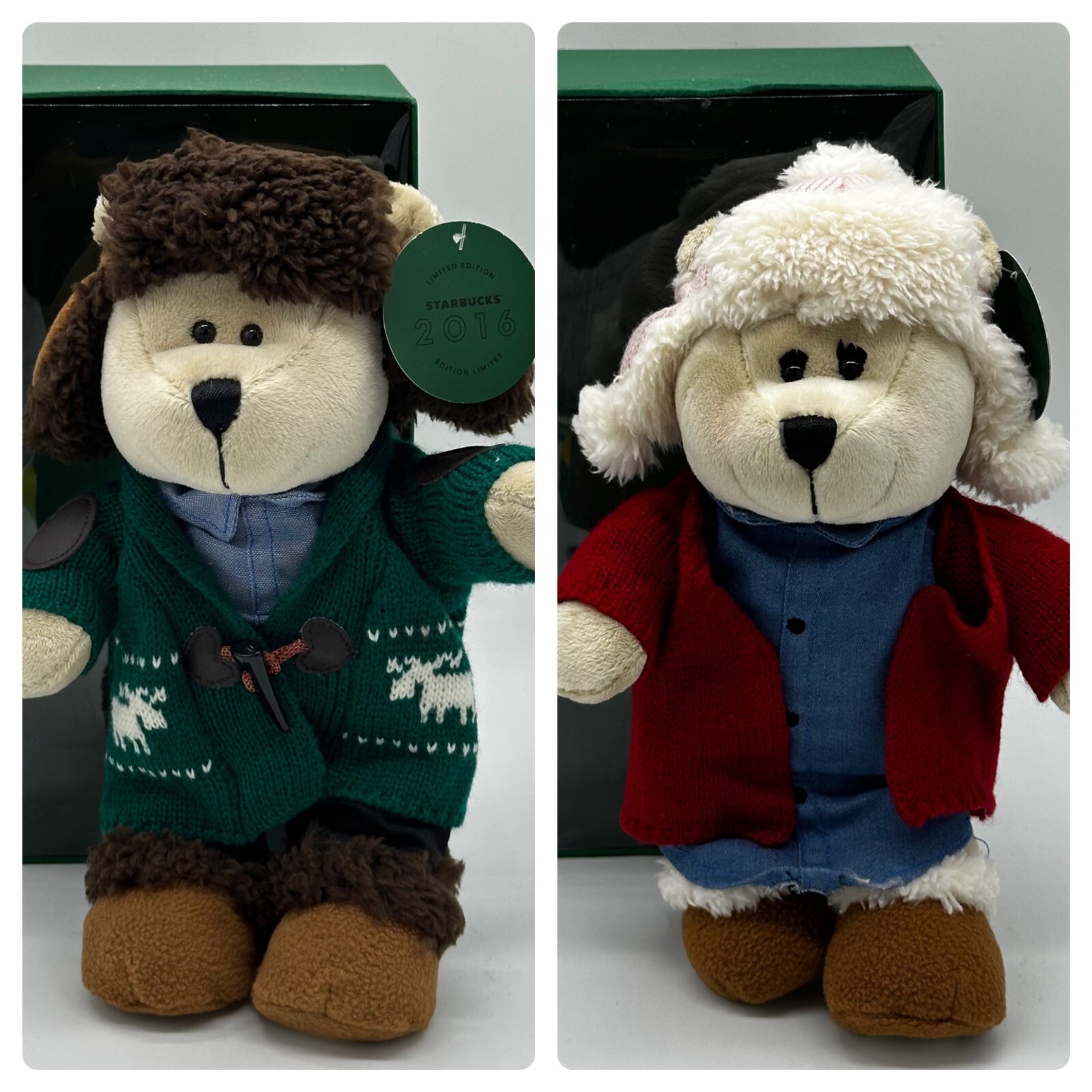 Starbucks 2016 Limited Edition Holiday Bearista Boy and Girl Set