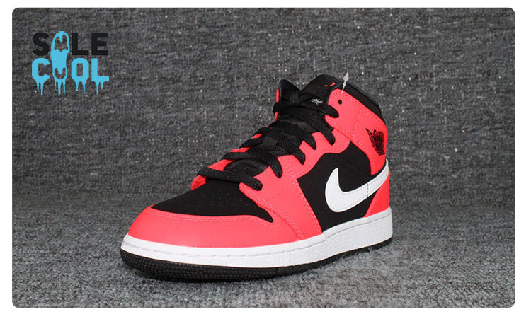 Nike Air Jordan 1 AJ1 Mid GS Infrared Black Shoes 554725-061 | eBay