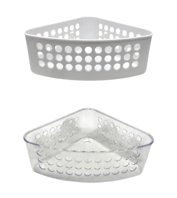 GEM BATHROOM ESSENTIALS Suction Cup Shower Caddy Bathroom Kitchen Wall Storage Basket Shelf Organiser