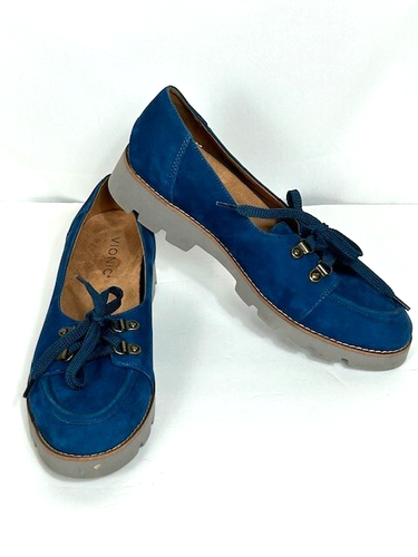 NWoB Vionic Charm Teagan Suede Oxford Lace Up Loafers Shoes Women's size 9