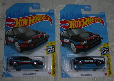 Hot Wheels 1985 HONDA CR-X 2台セット Hot Wheels 1985 Honda CR-X Turbo Set of 2 White HW Speed