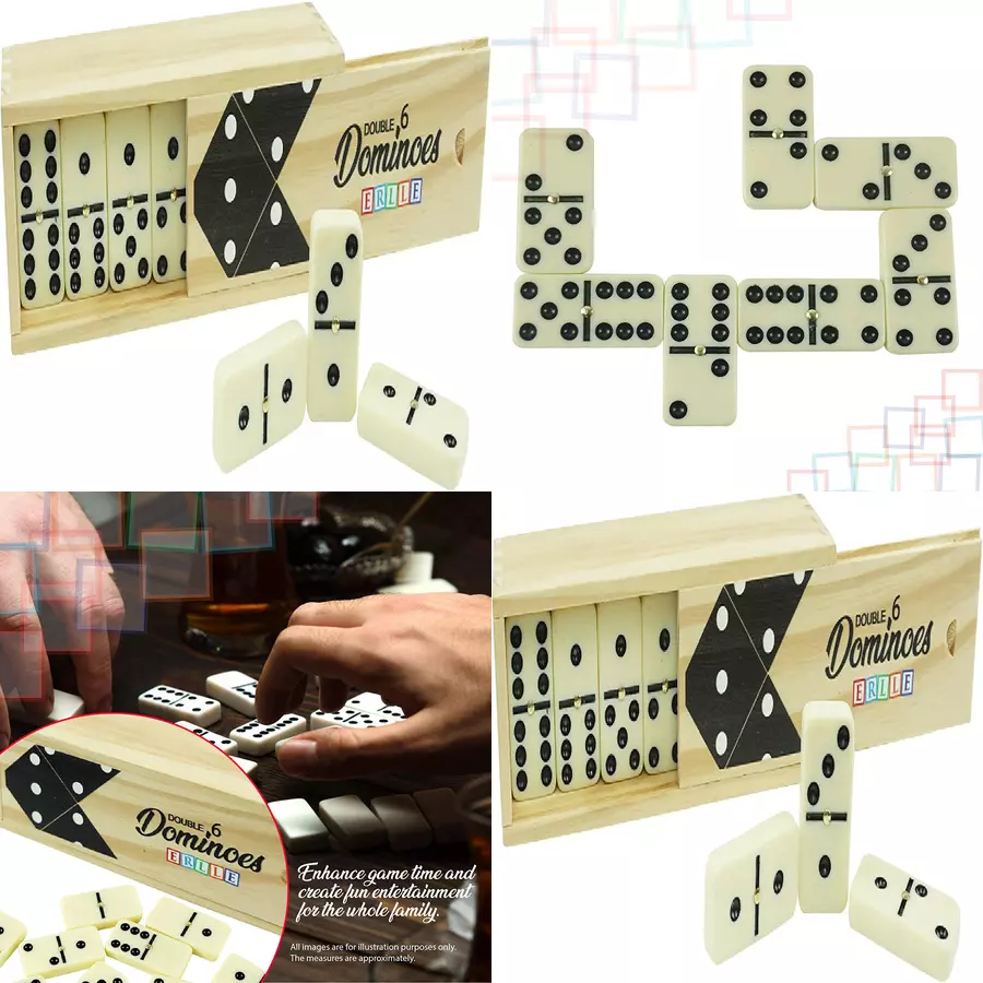 Dominos Jumbo Set Game Premium Classic 28 Pieces Double Six Domino Durable