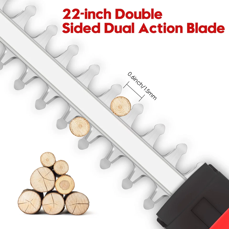 22'' Electric Hedge Trimmer Cordless Power Hedge Trimmer with Battery & Charger - Image 2 of 4