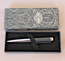 Harley Davidson Retro 51 Ballpoint Pen FULL THROTTLE Chrome/Leather  New In Box