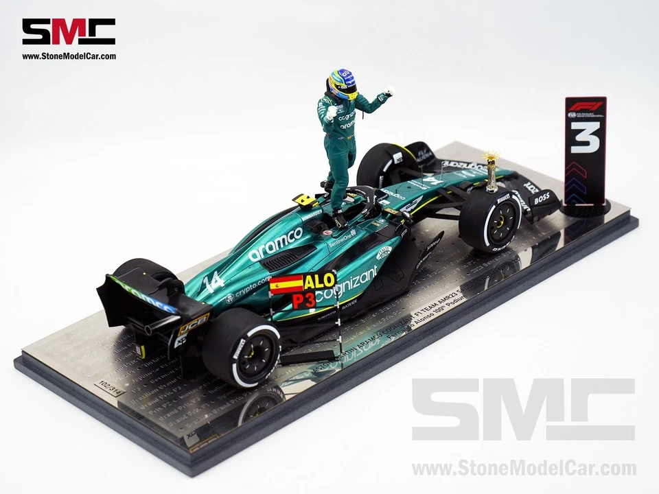 Aston Martin F1 AMR23 #14 Fernando Alonso Saudi Arabian 2023 Spark 1:18 Figure - Image 2 of 4