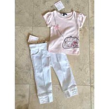 Lili Gaufrette NWT 138 French boutique girls tee and crop pants set, 4A
