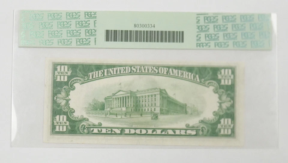 1928 B US $10 Dollar G Block Federal Reserve Star Note Currency Money PCGS 63PPQ - Image 2 of 2
