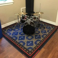 Drum Rug Drum Mat with Non-Slip Grip Bottom 4 x 6 FT Drum Carpet