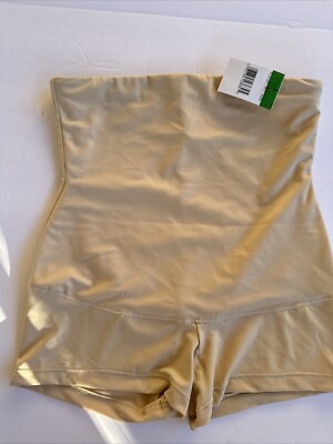 Maidenform FL2107 Womens Shapewear Hi-Waist Boyshorts Latte Lift Size Large