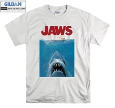 Jaws T-shirt Movie Poster Cool Print T shirt Men Women Unisex Tshirt 2673