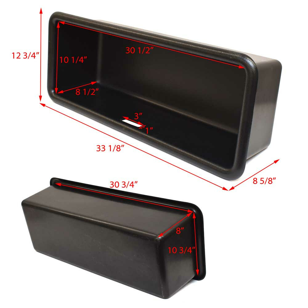 Lowe Boat Coaming Storage Tub 2328165 | Black Plastic