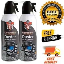 Dust Off Dust Disposable Pack Of 2 Compressed Gas Air Duster 10 oz FREE SHIPPING