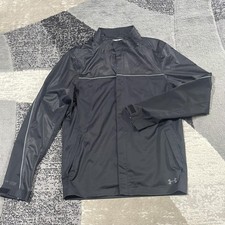 Under Armour Storm Proof Jacket Mens Small Black Golf Rain Windbreaker Loose Fit