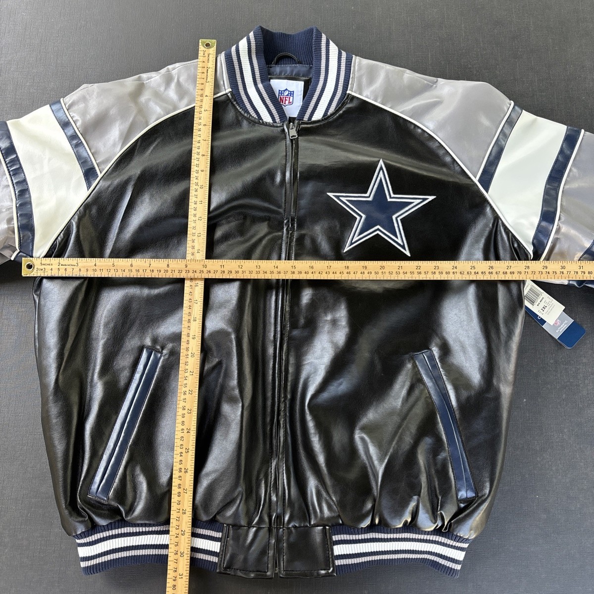 Vintage 2XL Vinyl Jacket Dallas Cowboys Football NFL G-III BIG