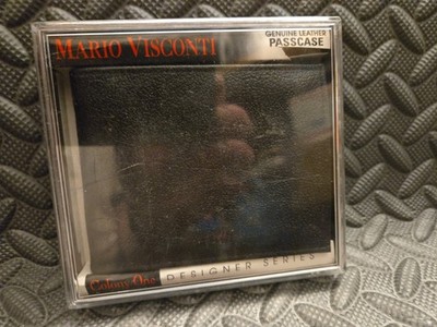 Mario Visconti Genuine Leather Wallet Black Passcase Bifold New In Package