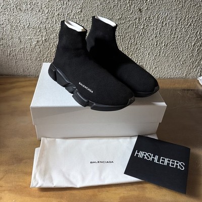 Balenciaga Speed Trainer Knit Black White Mid Top Lightweight Sneakers Size 12