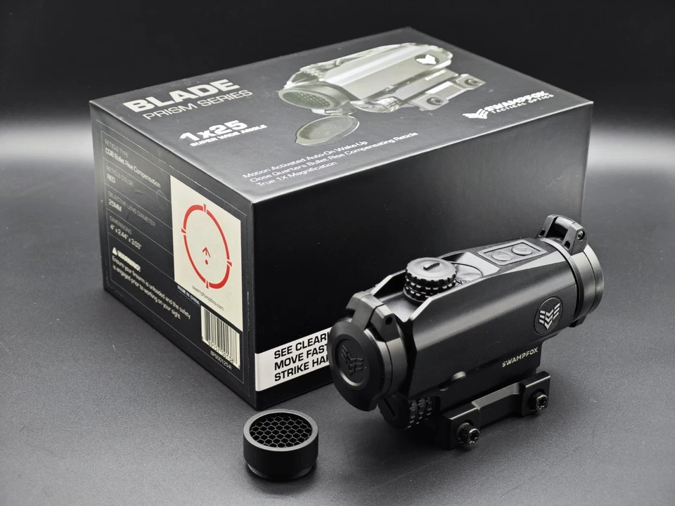 Swampfox Blade Prism 1x25 Super Wide Angle CQB Optic Red/Green BRC Reticle Sight