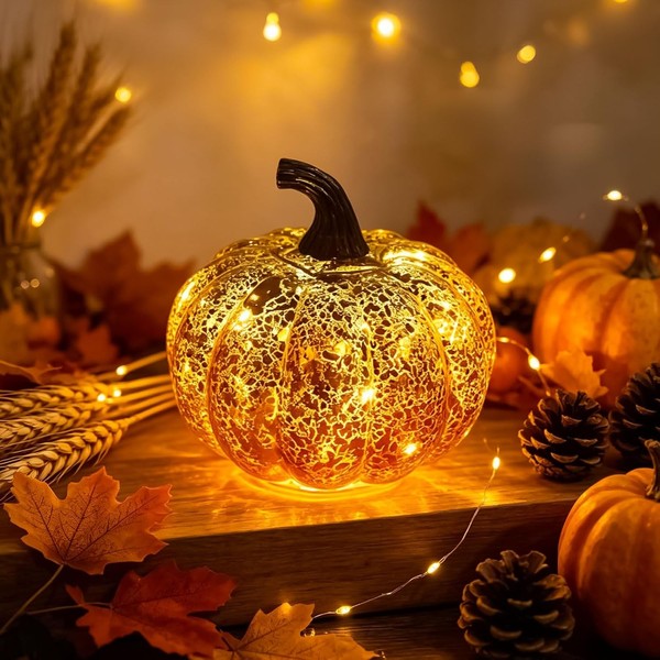 Herbstdeko KüRbis LED Laterne Leuchtende Tischdeko FüR Halloween Erntedankfest-image
