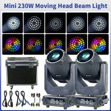 2Pcs Mini Beam 230W 7R Moving Head Light 230W DJ Light with Flight Case