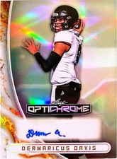 2026 Leaf Optichrome Football Auto - Autograph - Dermaricus Davis #2/9 (Hawaii)