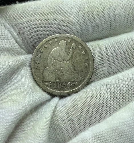 1854 U.S. Silver Seated Liberty Quarter with Arrows N313