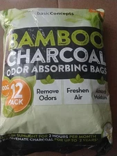 Basic Concepts Bamboo Charcoal Odor Absorbing Bags 12 X 100g